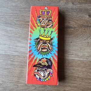 Vintage Y2K Ed Hardy Pencil Box Bull Dog American Traditional Tattoo